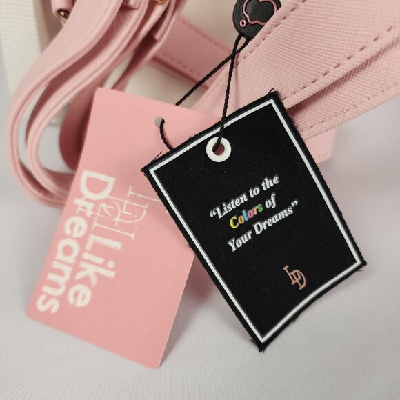 Like Dreams Mini Backpack Purse Womens Girls White & Pink Pastels Adjustable NWT - Picture 4 of 10
